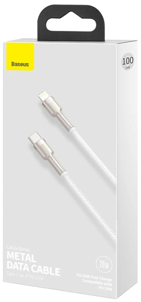 Купить Кабель Baseus Cafule Metal (CATLJK-A02) USB-C/Lightning 1m (White)